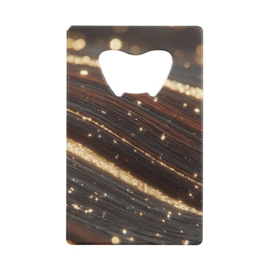 Dunkler Walnussbaum mit glänzenden Goldflüssen Geldbeutel Flaschenöffner (Vorderseite)