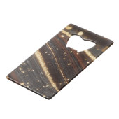 Dunkler Walnussbaum mit glänzenden Goldflüssen Geldbeutel Flaschenöffner (Vorderseite Schrägansicht)