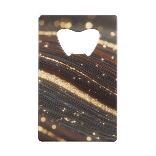 Dunkler Walnussbaum mit glänzenden Goldflüssen Geldbeutel Flaschenöffner (Rückseite)