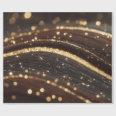 Dunkler Walnussbaum mit glänzenden Goldflüssen Geschenkpapier (Flach)