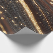 Dunkler Walnussbaum mit glänzenden Goldflüssen Geschenkpapier (Ecke)
