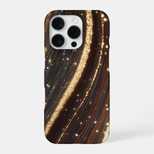Dunkler Walnussbaum mit glänzenden Goldflüssen iPhone Hülle (Rückseite)