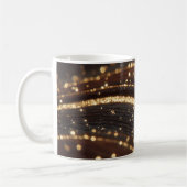 Dunkler Walnussbaum mit glänzenden Goldflüssen Kaffeetasse (Links)