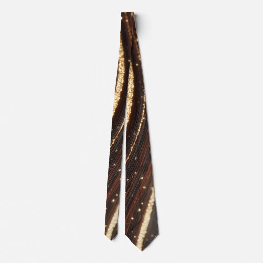 Dunkler Walnussbaum mit glänzenden Goldflüssen Krawatte (Rückseite)