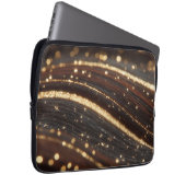 Dunkler Walnussbaum mit glänzenden Goldflüssen Laptopschutzhülle (Vorne Rechts)
