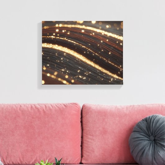 Dunkler Walnussbaum mit glänzenden Goldflüssen Leinwanddruck (Insitu (Wohnzimmer))