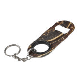 Dunkler Walnussbaum mit glänzenden Goldflüssen Mini Flaschenöffner (Vorderseite Schrägansicht)