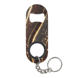 Dunkler Walnussbaum mit glänzenden Goldflüssen Mini Flaschenöffner