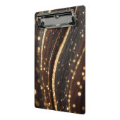 Dunkler Walnussbaum mit glänzenden Goldflüssen Mini Klemmbrett (Gewinkelt2)