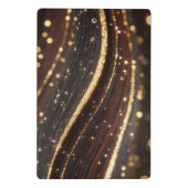 Dunkler Walnussbaum mit glänzenden Goldflüssen Mini Klemmbrett (Rückseite)