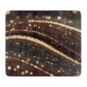 Dunkler Walnussbaum mit glänzenden Goldflüssen Schneidebrett (Vorderseite)