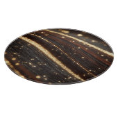 Dunkler Walnussbaum mit glänzenden Goldflüssen Schneidebrett (Ecke)