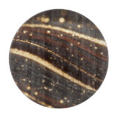 Dunkler Walnussbaum mit glänzenden Goldflüssen Schneidebrett (Vorderseite)