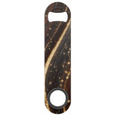 Dunkler Walnussbaum mit glänzenden Goldflüssen Speed Flaschenöffner (Vorderseite)