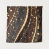 Dunkler Walnussbaum mit glänzenden Goldflüssen Wandteppich (Vorderseite (Horizontal))