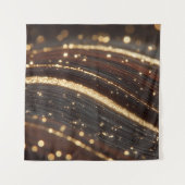 Dunkler Walnussbaum mit glänzenden Goldflüssen Wandteppich (Vorderseite)