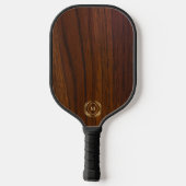 Dunkler Walnut Wood GoldLaurel Wreath Pickleball Schläger (Rückseite)