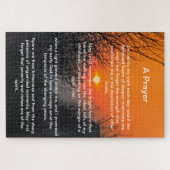 dunkler Weg in einen hellorangen Sonnenuntergang Puzzle (Horizontal)