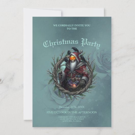 Dunkler Weihnachtsmann der Schatten – Gotischer We Einladung (Vorderseite)