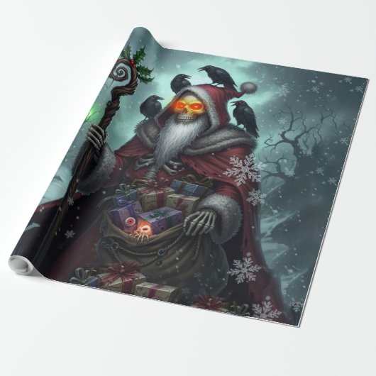 Dunkler Weihnachtsmann der Schatten – Gotischer We Geschenkpapier (Ungerollt)
