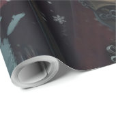 Dunkler Weihnachtsmann der Schatten – Gotischer We Geschenkpapier (Rolleneckpunkt)