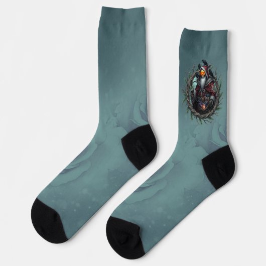 Dunkler Weihnachtsmann der Schatten – Gotischer We Socken (Linkes Detail)