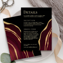 Dunkler Weinmagen mit Gold Begleitkarte