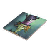 Dunkler wütender Hutmacher von der Alicen im Fliese (Seite)