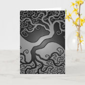 Dunkler Yin Yang Baum Karte (Gelbe Blume)