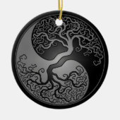 Dunkler Yin Yang Baum Keramik Ornament (Vorne)