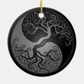 Dunkler Yin Yang Baum Keramik Ornament (Hinten)