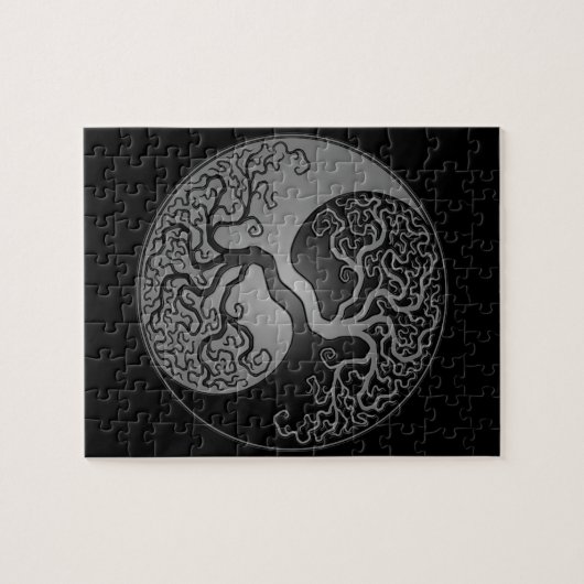 Dunkler Yin Yang Baum Puzzle (Horizontal)