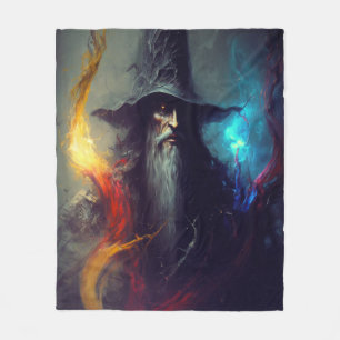 Dunkler-Zauberer-Fantasy-Decke Magier-Kunst Fleecedecke