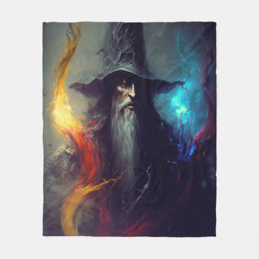 Dunkler-Zauberer-Fantasy-Decke | Magier-Kunst Fleecedecke (Vorderseite)