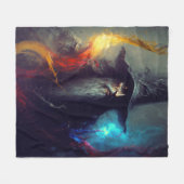 Dunkler-Zauberer-Fantasy-Decke | Magier-Kunst Fleecedecke (Vorderseite (Horizontal))