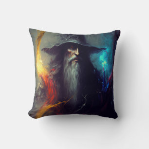 Dunkler Zauberer Fantasy-Kissen Magier-Kunst Kissen