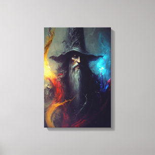 Dunkler Zauberer Fantasy-Leinwanddruck   Magier-Ku Leinwanddruck