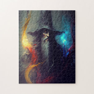 Dunkler Zauberer Fantasy-Puzzle Magier-Kunst Puzzle