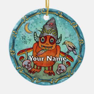 Dunkler Zauberermonster Keramik Ornament