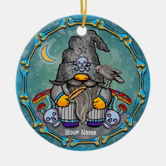 Dunkler Zaubernome Keramik Ornament (Vorne)