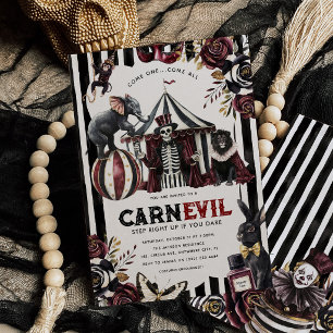 Dunkler Zirkus CARN-EVIL Halloween-Party Einladung