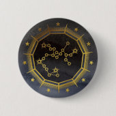 Dunkler Zodiac: Schütze Sternzeichen Schwarz & Gol Button (Vorderseite)