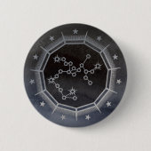 Dunkler Zodiac: Schütze-Sternzeichen Schwarz & Sil Button (Vorderseite)