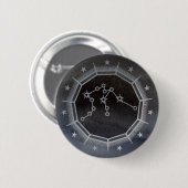 Dunkler Zodiac: Wassermann Geburtszeichen Schwarz Button (Vorne & Hinten)