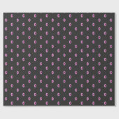 Dunkles 1 Minimal rosa Blume Wrapping Paper Geschenkpapier (Flach)