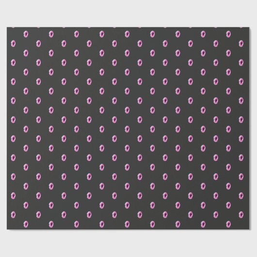 Dunkles 1 Minimal rosa Blume Wrapping Paper Geschenkpapier (Flach)