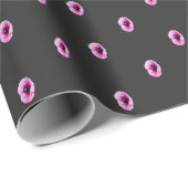 Dunkles 1 Minimal rosa Blume Wrapping Paper Geschenkpapier (Rolleneckpunkt)