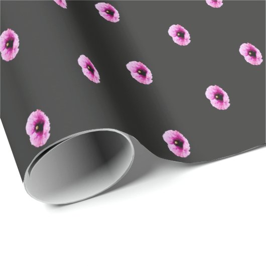 Dunkles 1 Minimal rosa Blume Wrapping Paper Geschenkpapier (Rolleneckpunkt)
