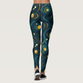 Dunkles Abstraktes kosmisches Muster Leggings (Rückseite)