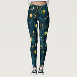 Dunkles Abstraktes kosmisches Muster Leggings